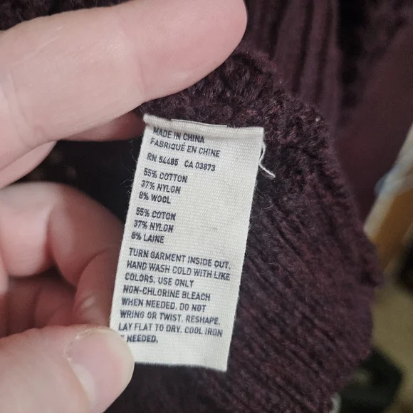 American Eagle Cotton/wool Women's Crochet Knit Cottagecore Sweater Plum Size M - Picture 3 of 7